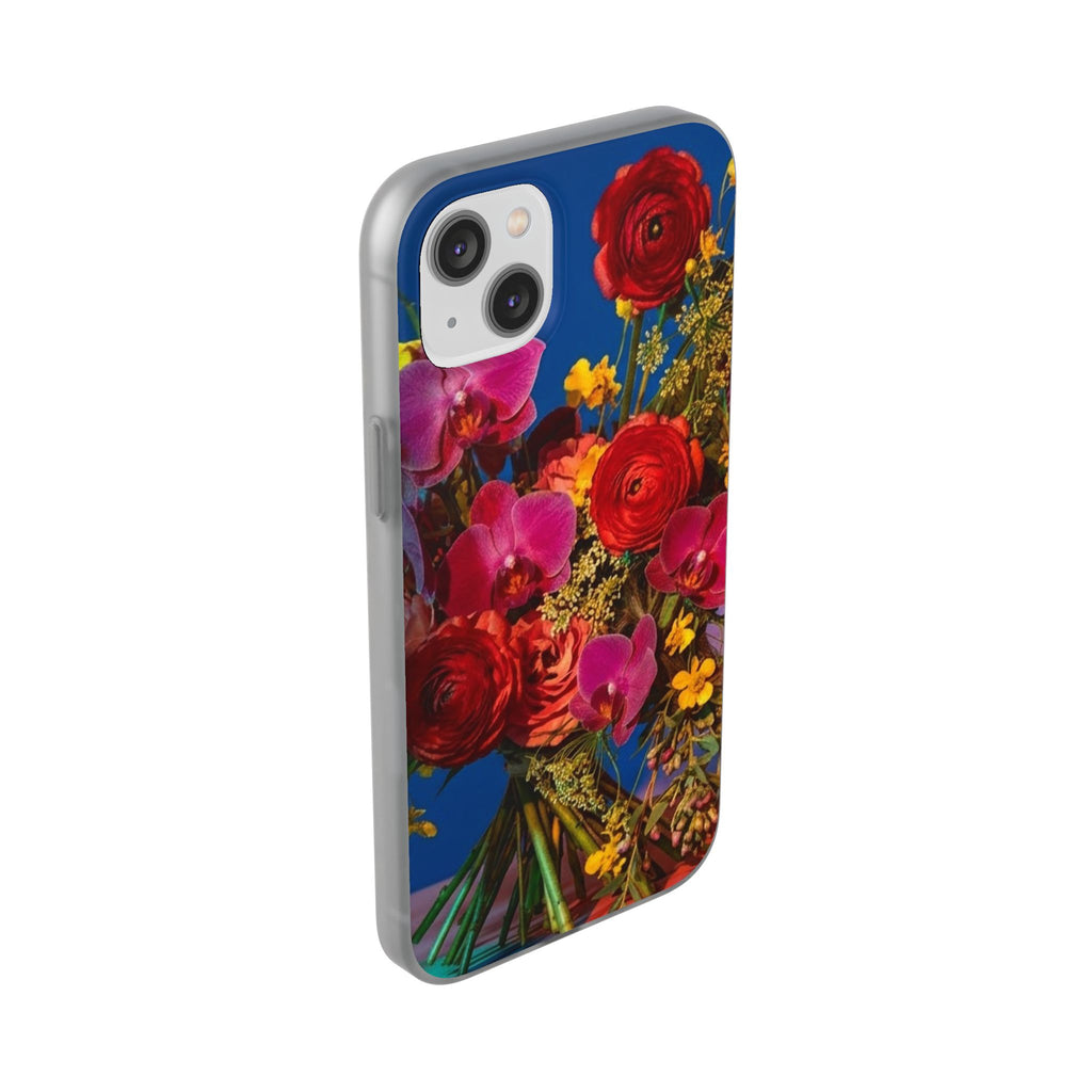 Floral Bouquet Flexi Case — Vibrant Red & Pink Flowers Phone Cover
