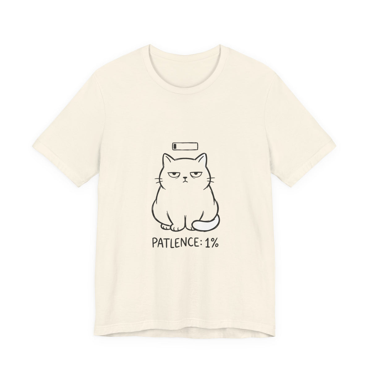 Patience 1% Cat Tee | Grumpy Humor, Sarcastic Introvert Shirt