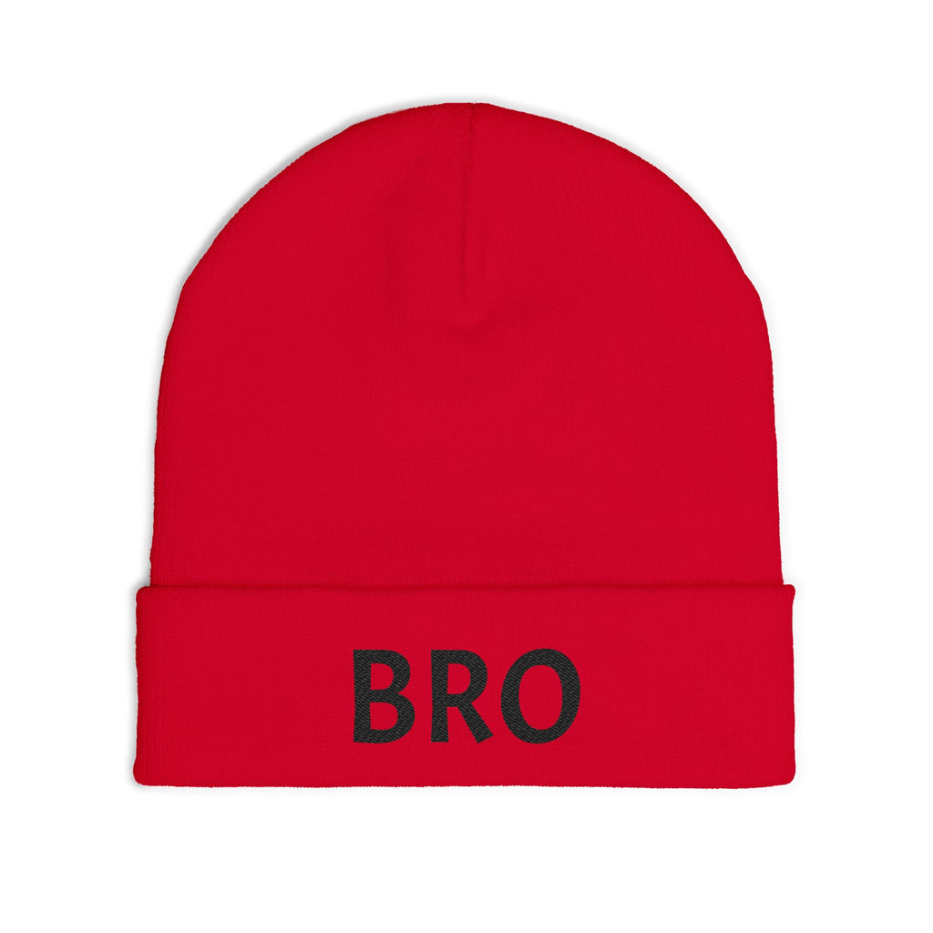 'BRO' Embroidered Knit Beanie – Cozy Winter Cap for Brothers & Friends