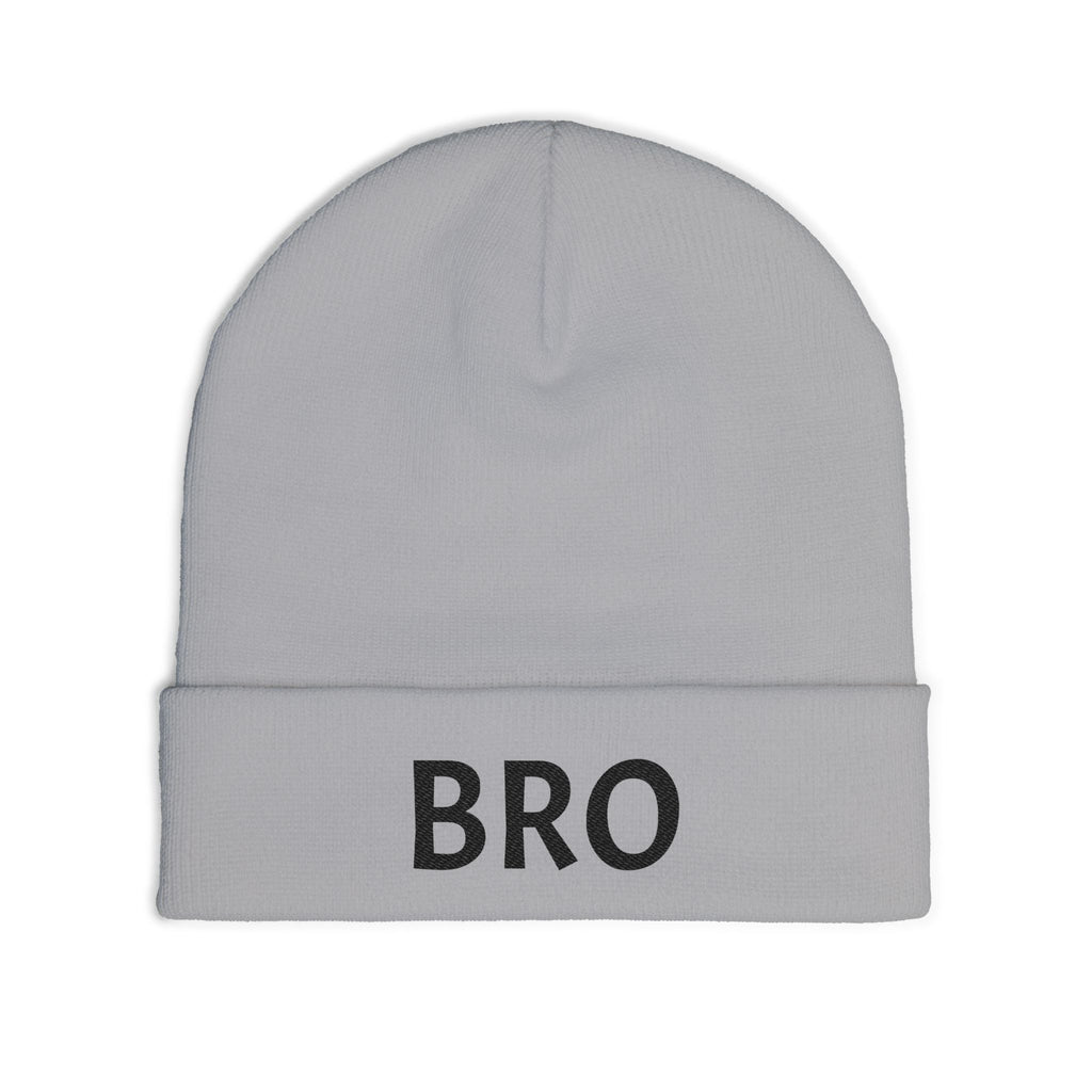 'BRO' Embroidered Knit Beanie – Cozy Winter Cap for Brothers & Friends