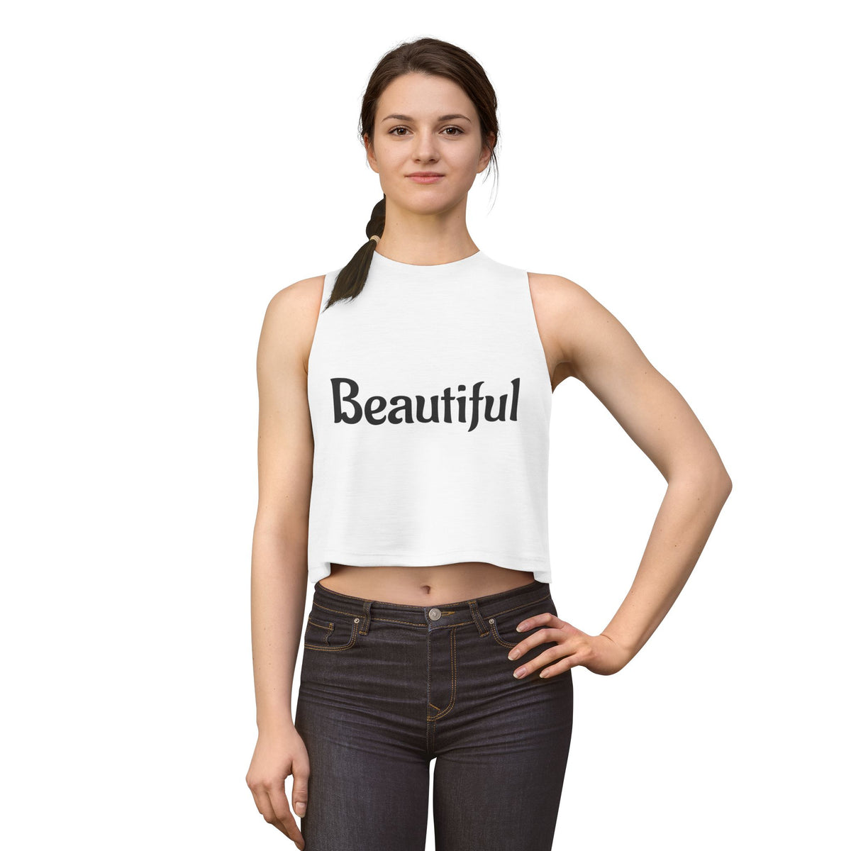 Beautiful Women's Crop Tank Top — Positive Message Graphic Crop