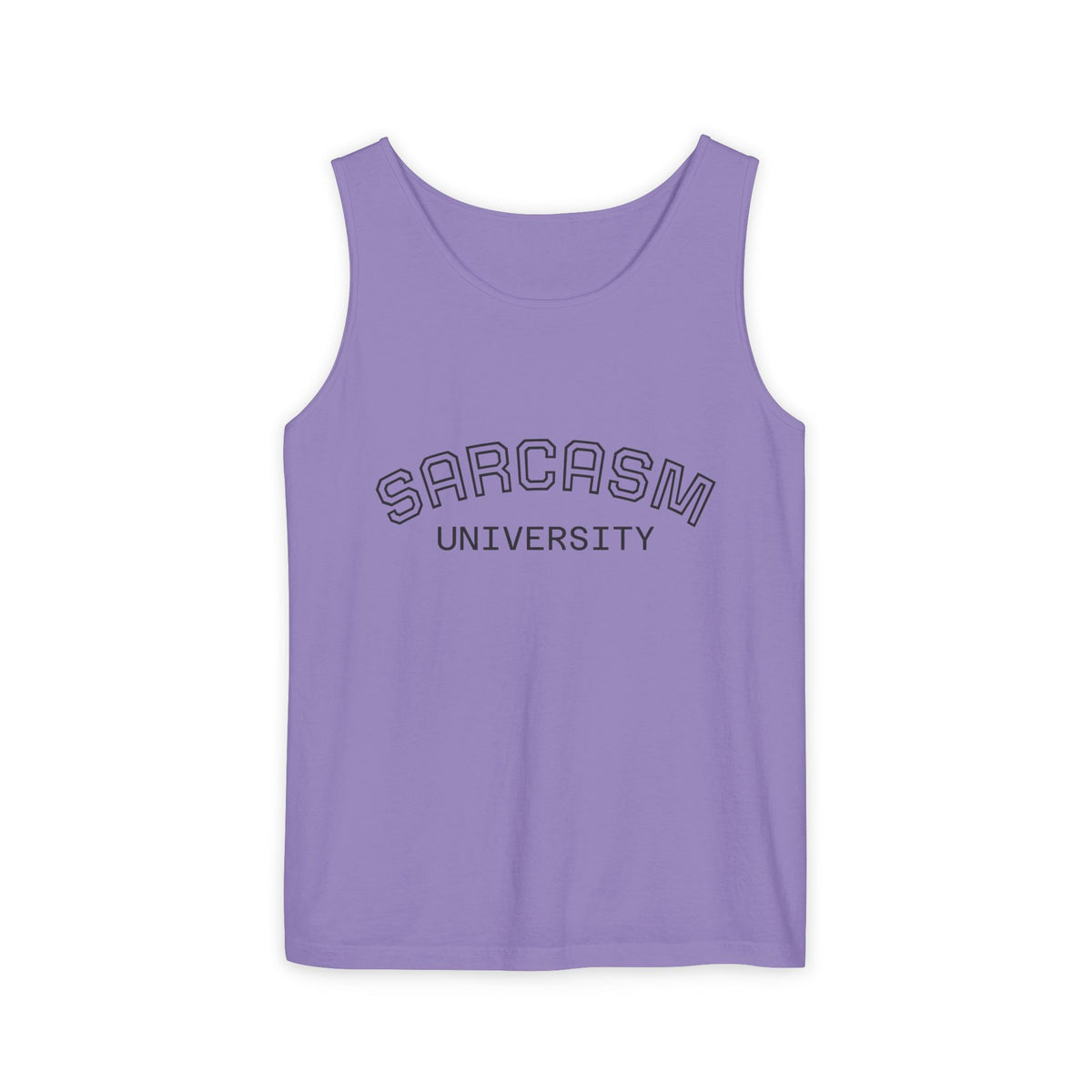 Sarcasm University Tank Top — Funny Collegiate Graphic Tank