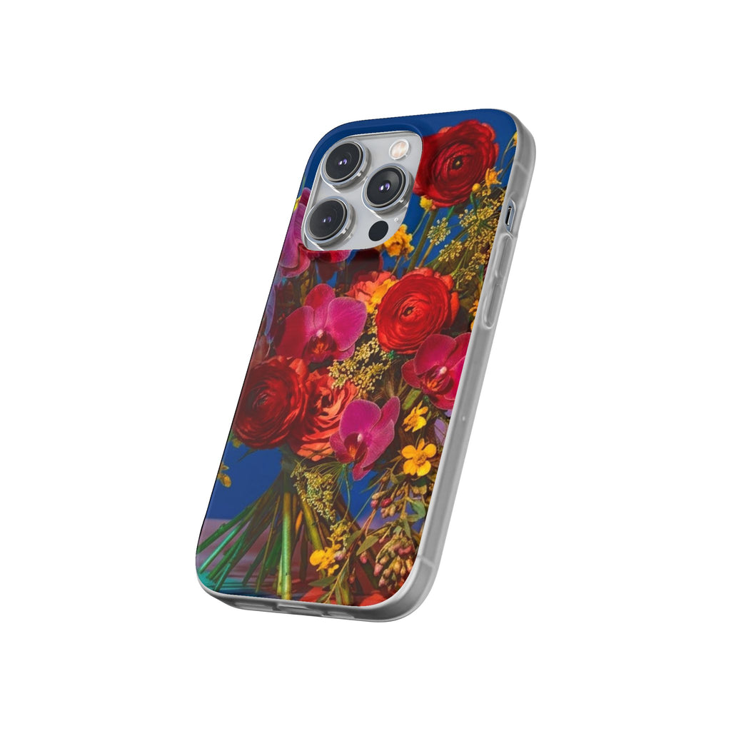 Floral Bouquet Flexi Case — Vibrant Red & Pink Flowers Phone Cover