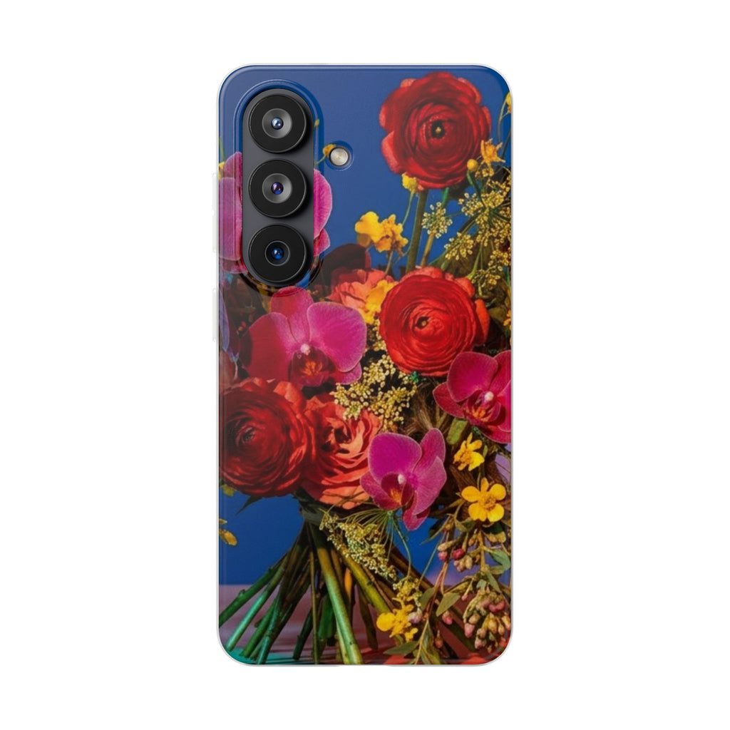 Floral Bouquet Flexi Case — Vibrant Red & Pink Flowers Phone Cover