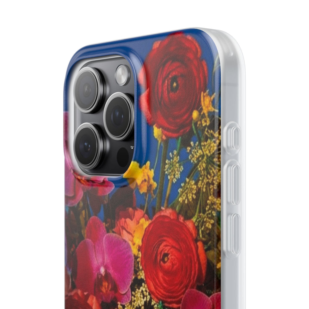 Floral Bouquet Flexi Case — Vibrant Red & Pink Flowers Phone Cover