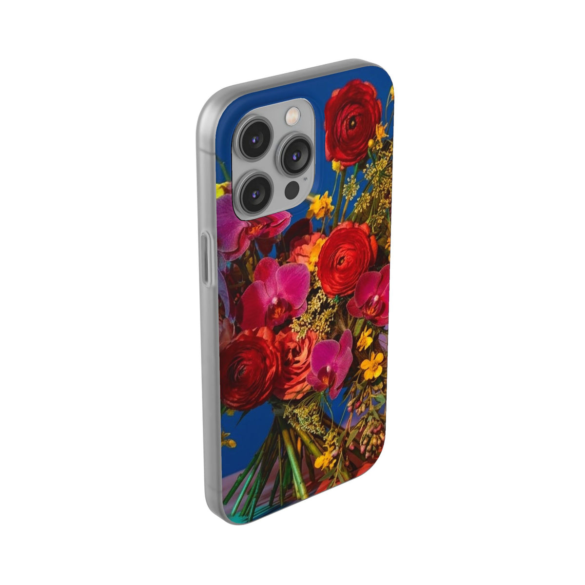 Floral Bouquet Flexi Case — Vibrant Red & Pink Flowers Phone Cover
