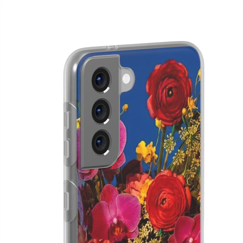 Floral Bouquet Flexi Case — Vibrant Red & Pink Flowers Phone Cover