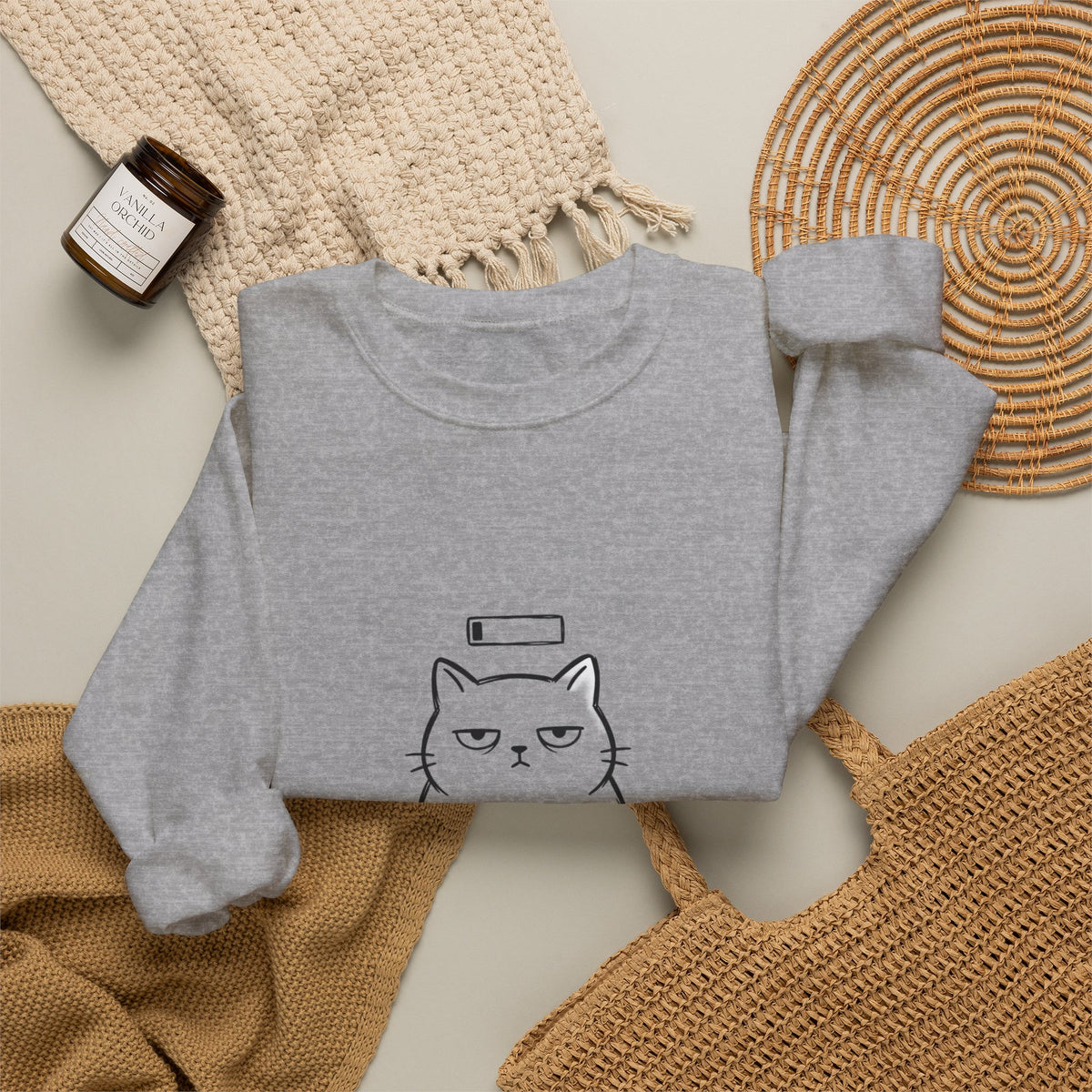 Patience 1% Cat Crewneck Sweatshirt | Grumpy Humor, Sarcastic Typography