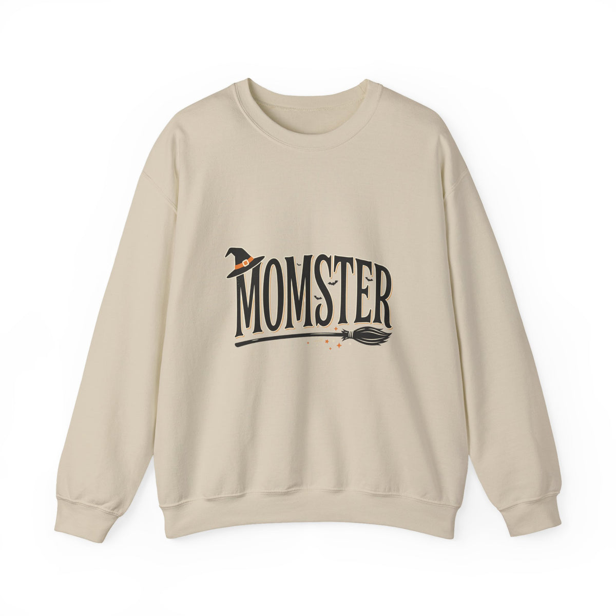 Momster Sweatshirt — Halloween Mom Crewneck with Witch Hat & Broom