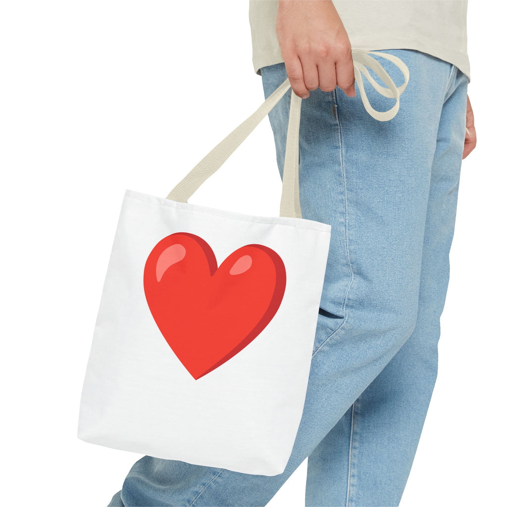 Red Heart Graphic Tote Bag – Cute Valentine’s Day Canvas Shopper