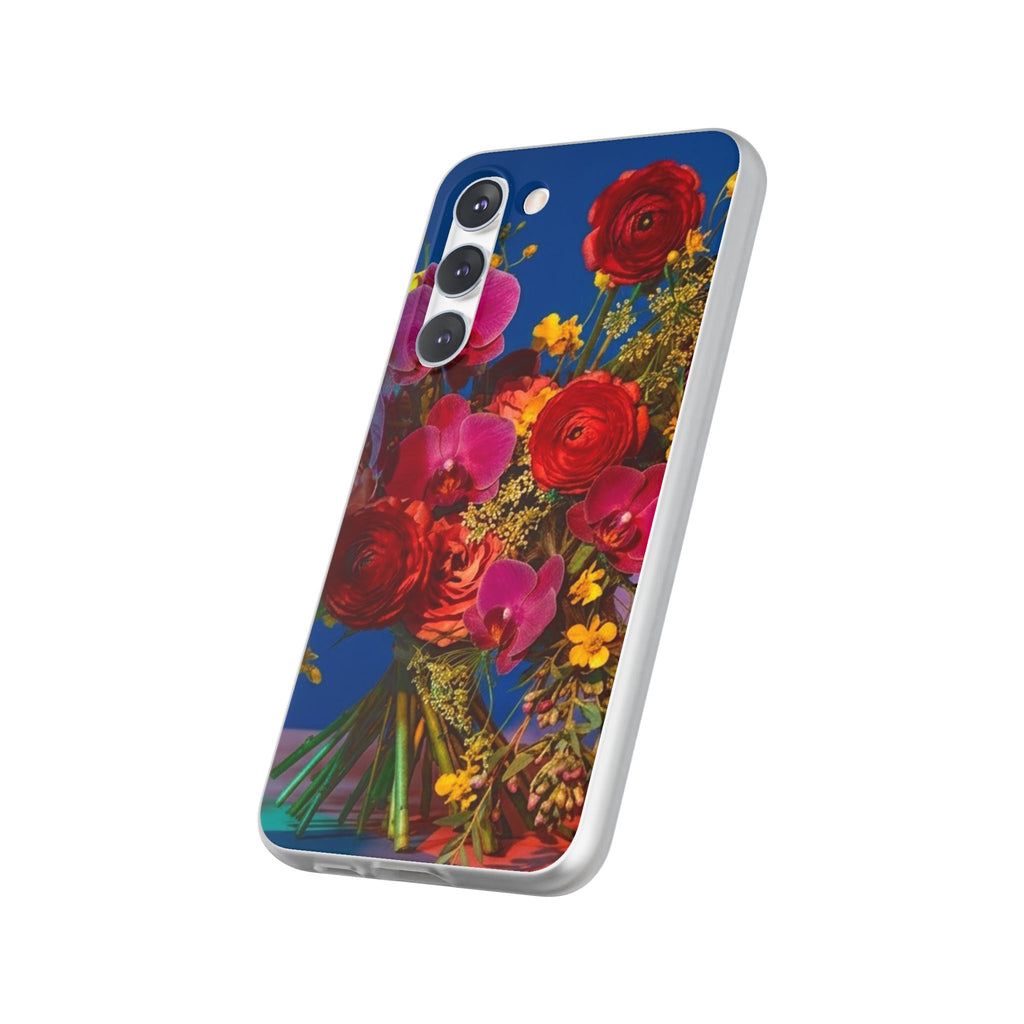 Floral Bouquet Flexi Case — Vibrant Red & Pink Flowers Phone Cover