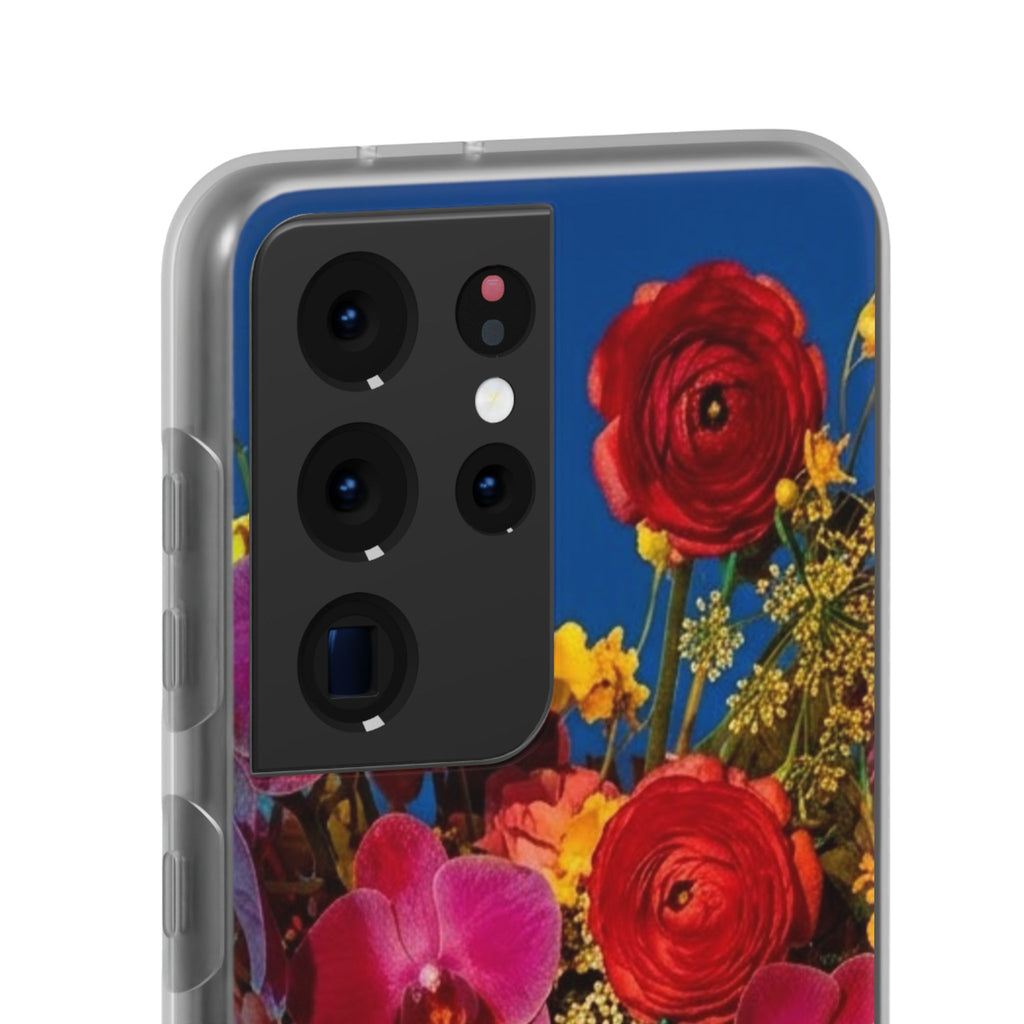 Floral Bouquet Flexi Case — Vibrant Red & Pink Flowers Phone Cover