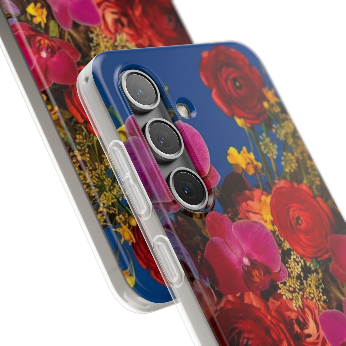 Floral Bouquet Flexi Case — Vibrant Red & Pink Flowers Phone Cover