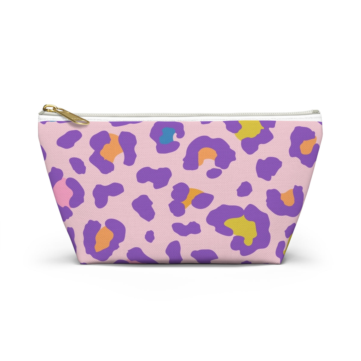 Pastel Leopard Accessory Pouch — Pink T‑Bottom Makeup Bag