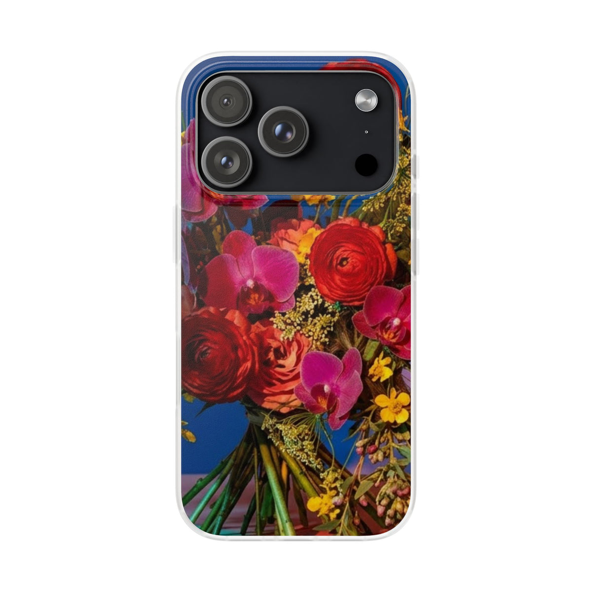 Floral Bouquet Flexi Case — Vibrant Red & Pink Flowers Phone Cover