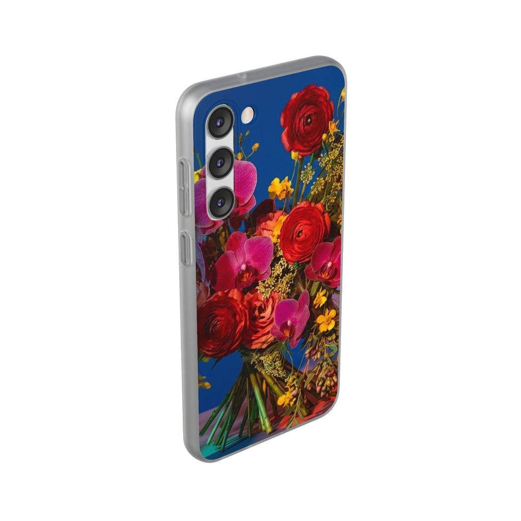Floral Bouquet Flexi Case — Vibrant Red & Pink Flowers Phone Cover