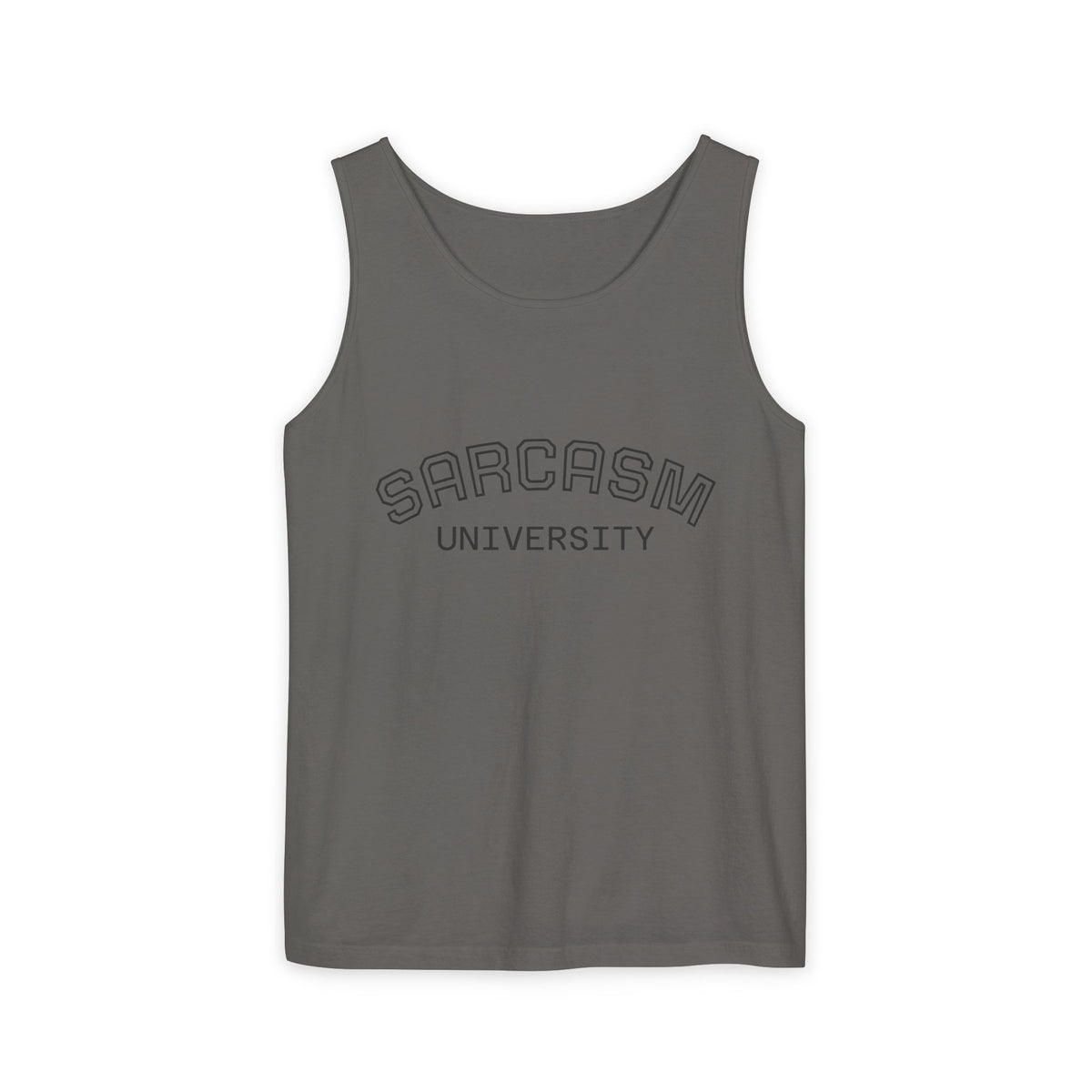 Sarcasm University Tank Top — Funny Collegiate Graphic Tank
