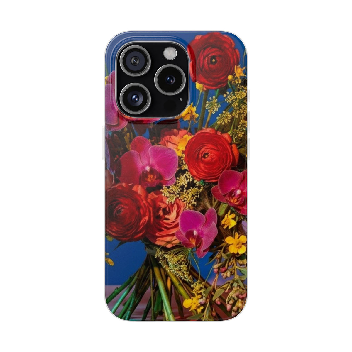 Floral Bouquet Flexi Case — Vibrant Red & Pink Flowers Phone Cover