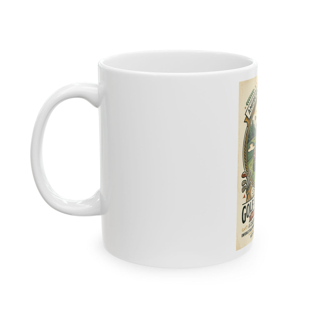 Golf Americana Ceramic Mug — 'Golf Americana' Vintage Golf Cart Design (11oz, 15oz)