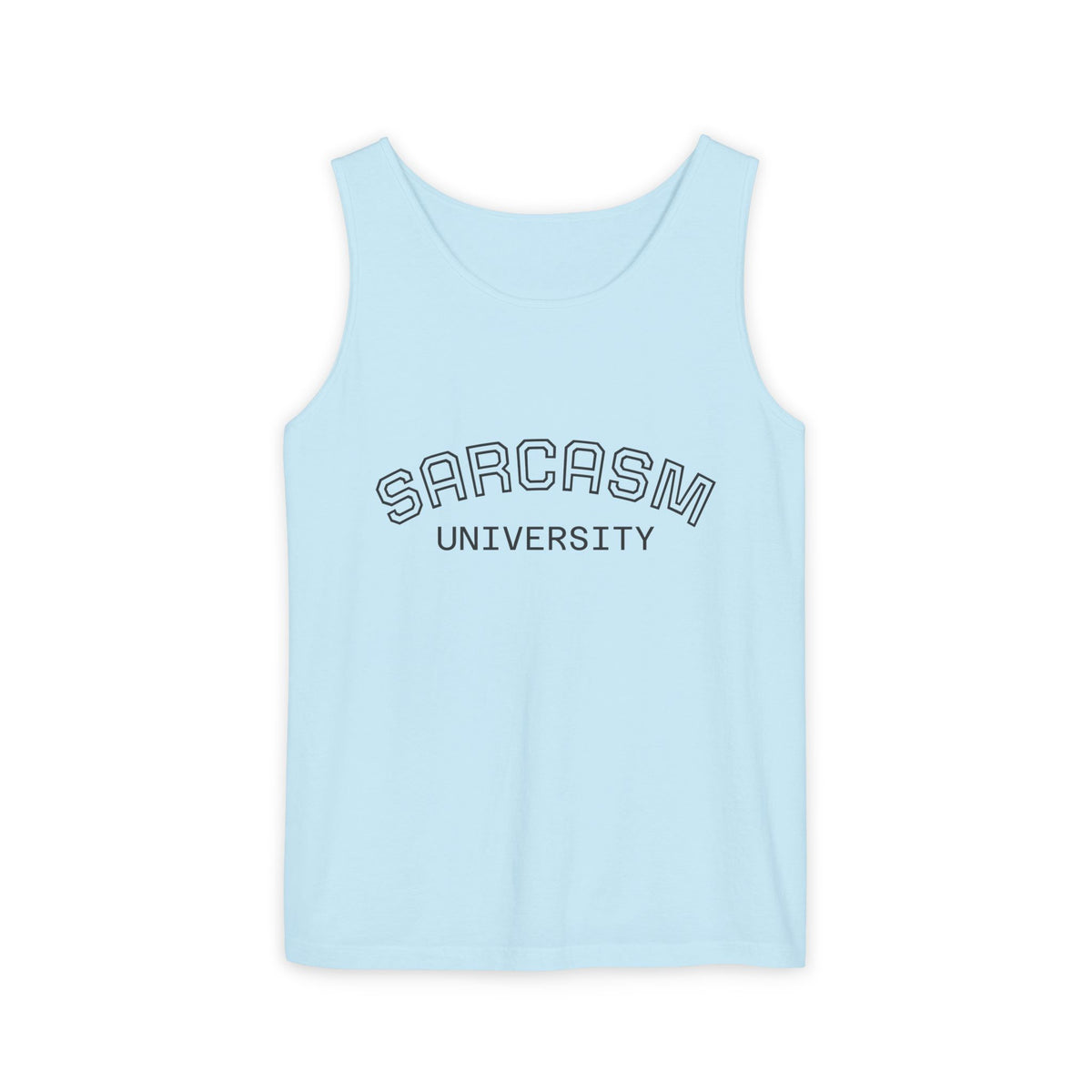 Sarcasm University Tank Top — Funny Collegiate Graphic Tank