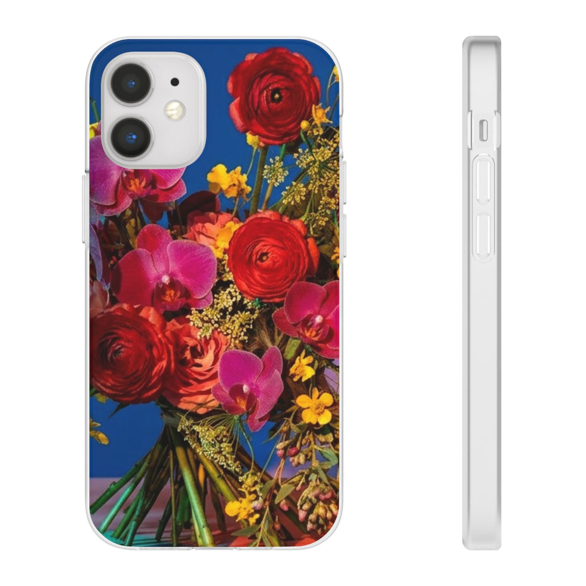 Floral Bouquet Flexi Case — Vibrant Red & Pink Flowers Phone Cover