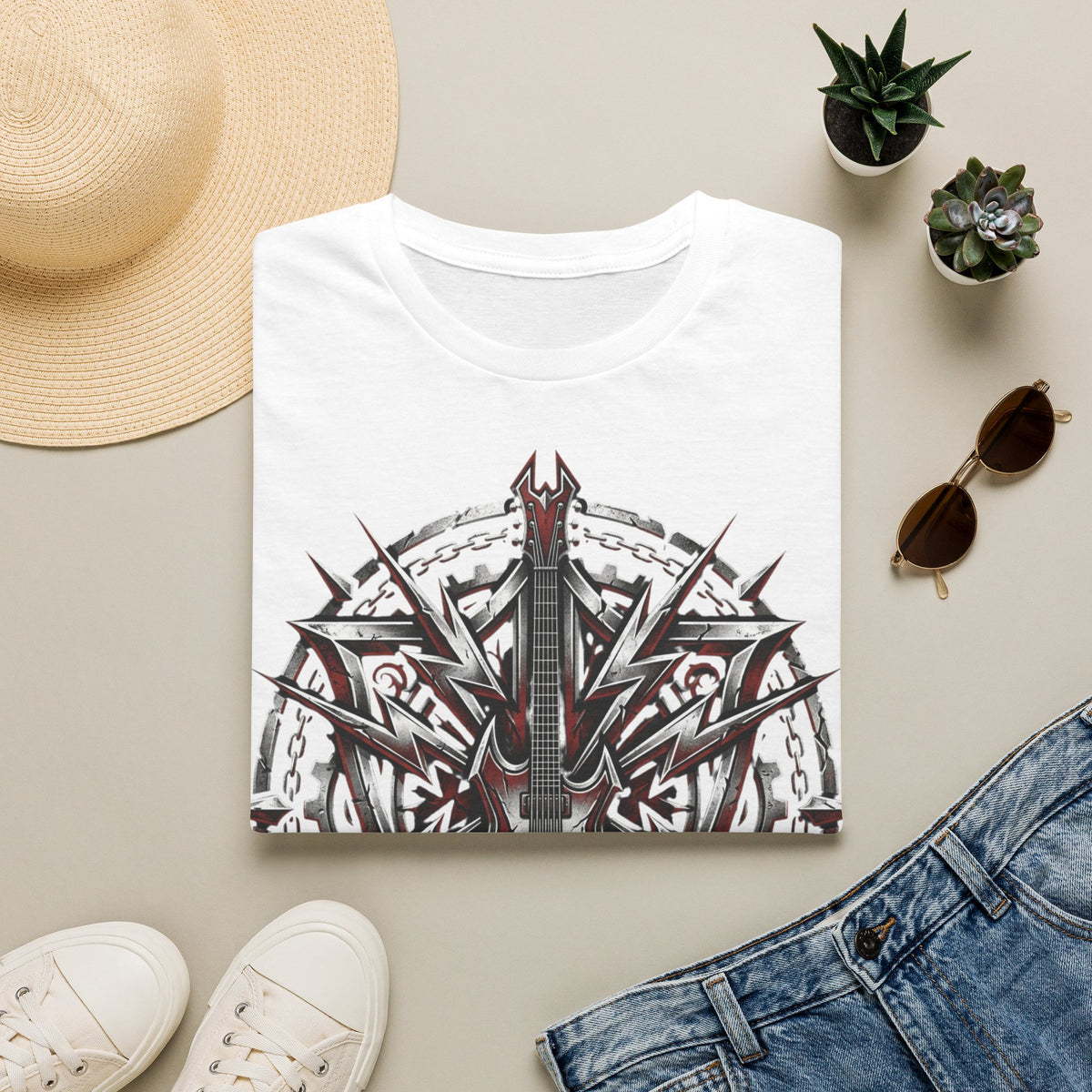Gothic Electric Guitar Graphic T-Shirt — 'Soul Machine' Rock Tee