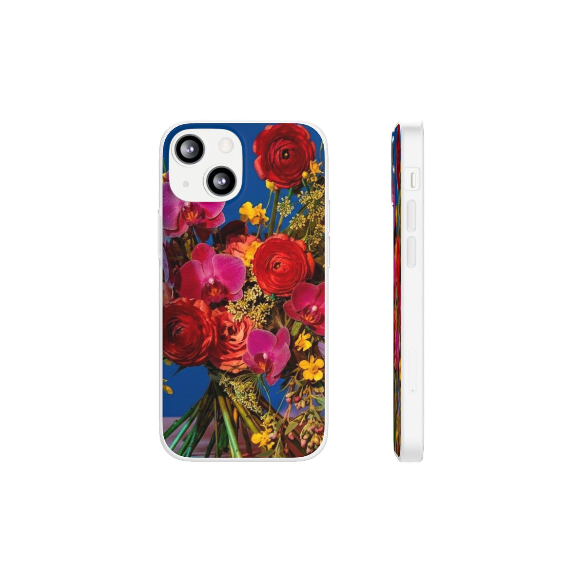 Floral Bouquet Flexi Case — Vibrant Red & Pink Flowers Phone Cover