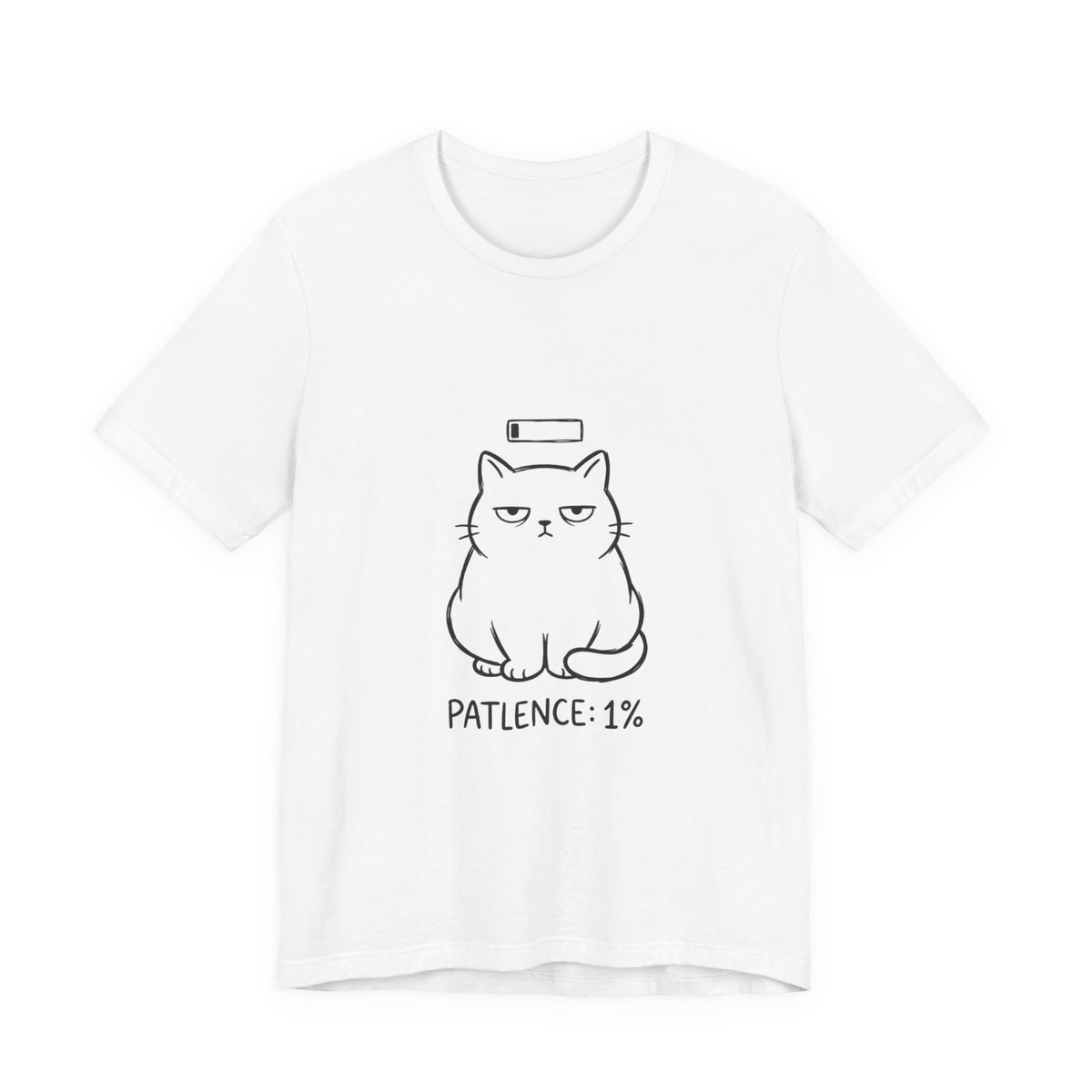 Patience 1% Cat Tee | Grumpy Humor, Sarcastic Introvert Shirt