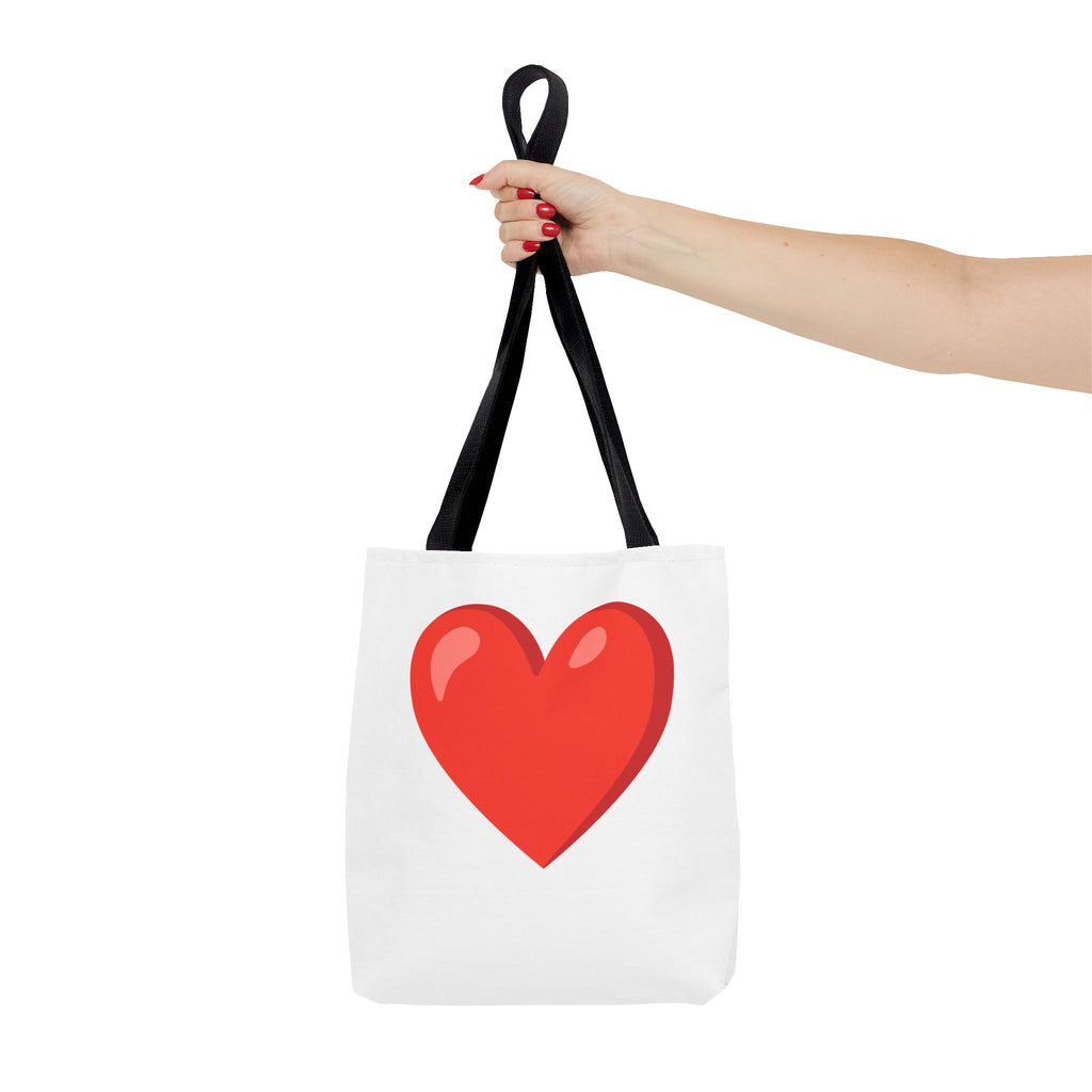 Red Heart Graphic Tote Bag – Cute Valentine’s Day Canvas Shopper