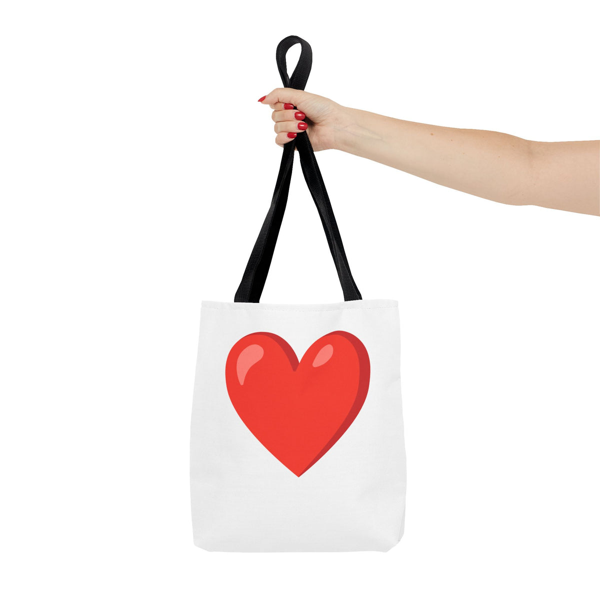 Red Heart Graphic Tote Bag – Cute Valentine’s Day Canvas Shopper