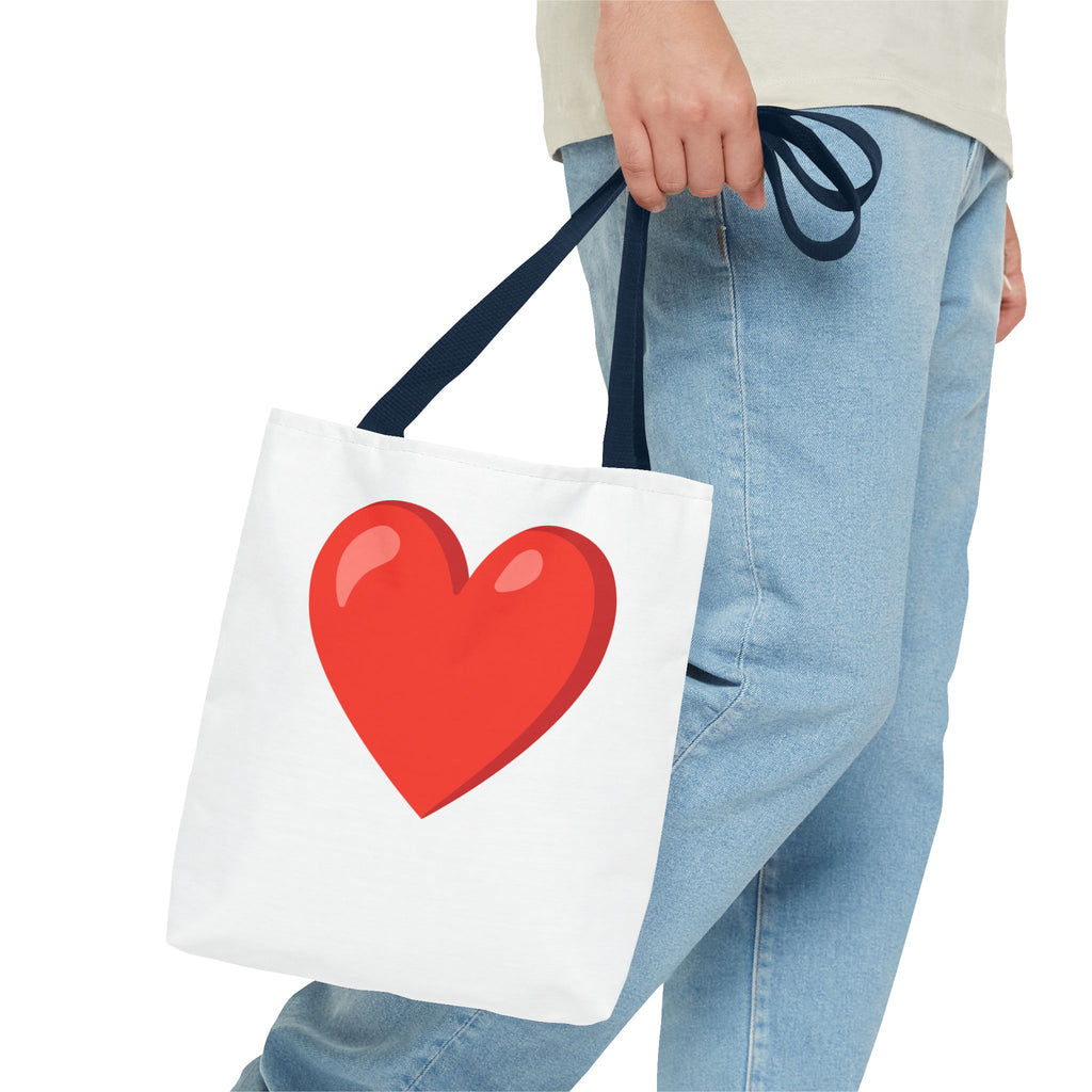 Red Heart Graphic Tote Bag – Cute Valentine’s Day Canvas Shopper