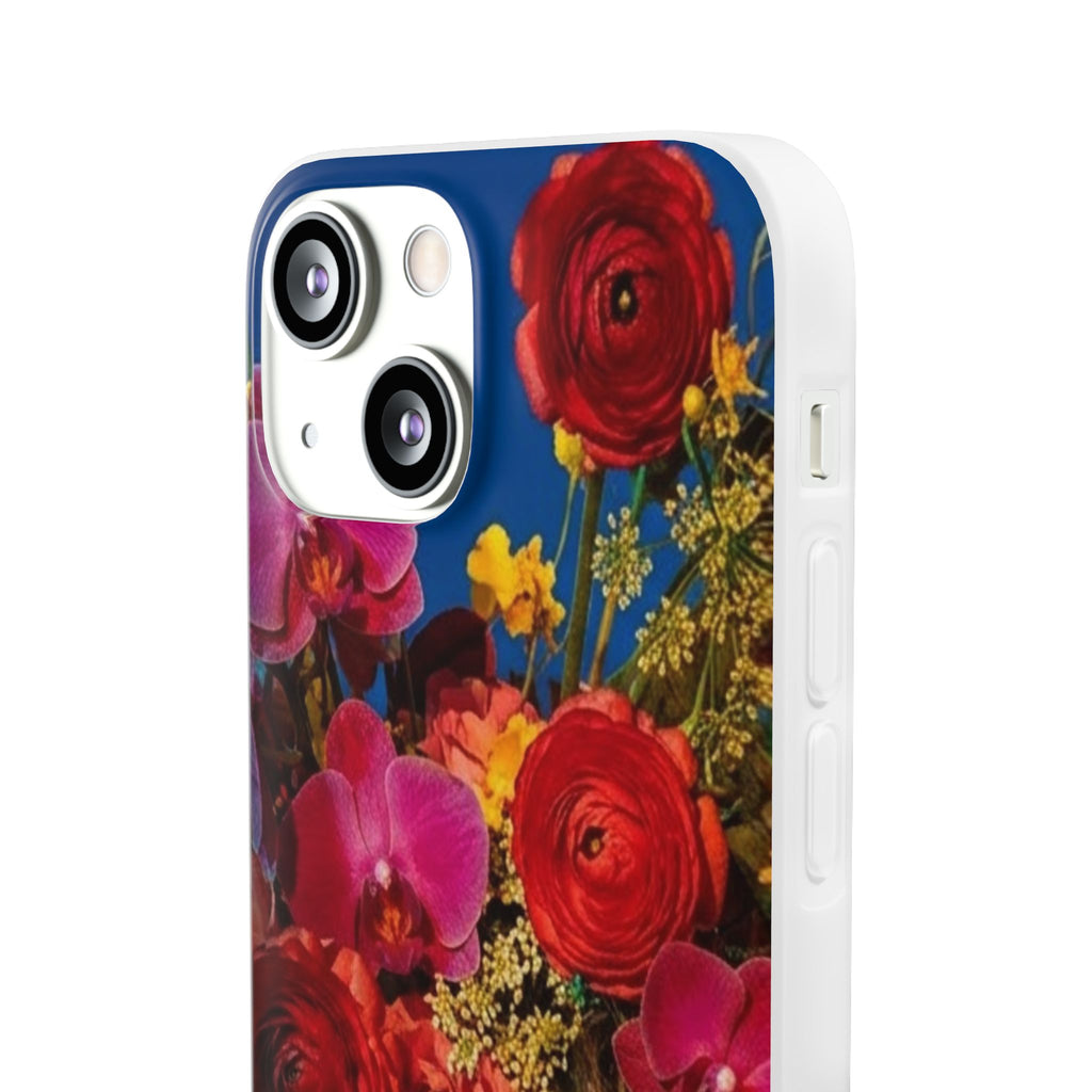 Floral Bouquet Flexi Case — Vibrant Red & Pink Flowers Phone Cover