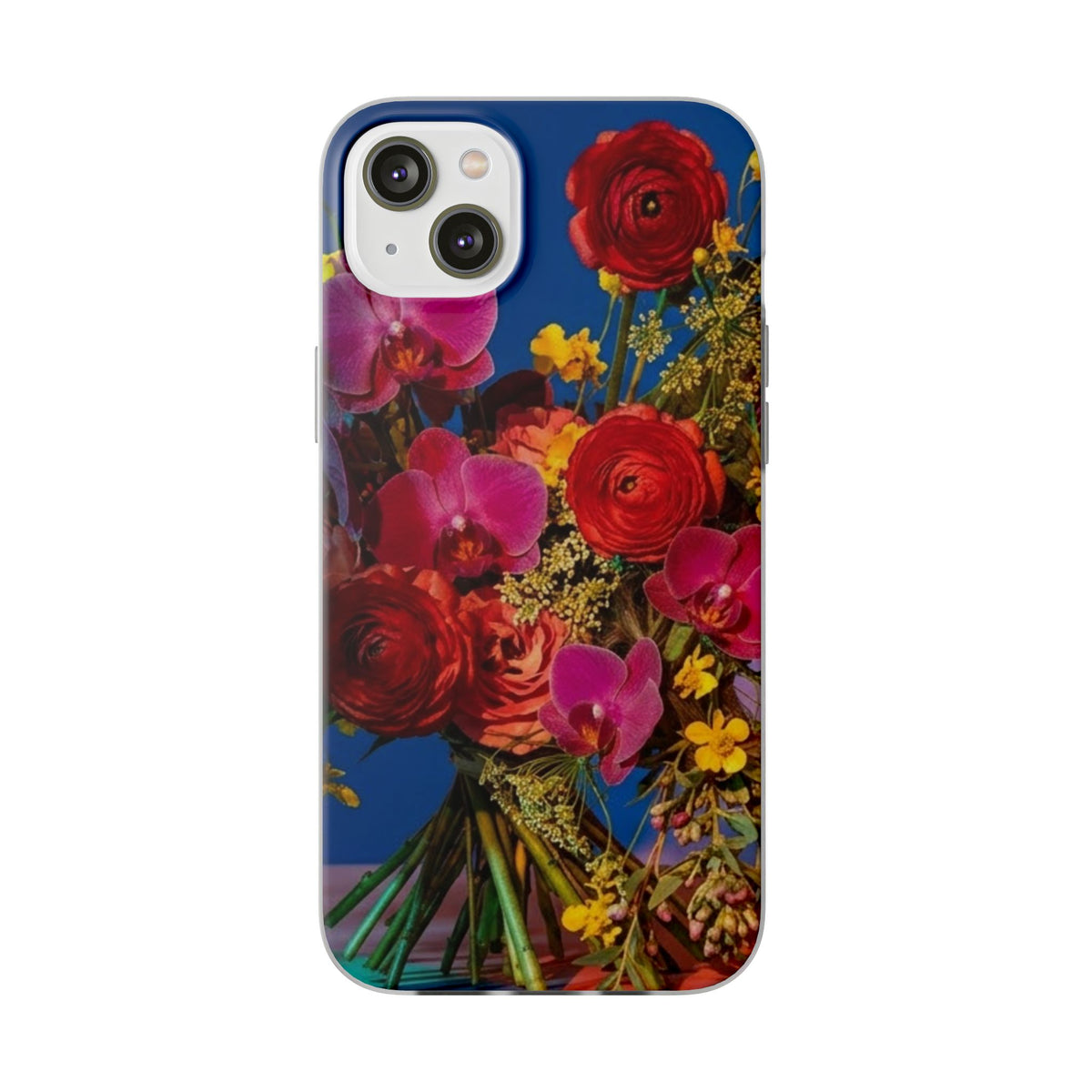 Floral Bouquet Flexi Case — Vibrant Red & Pink Flowers Phone Cover