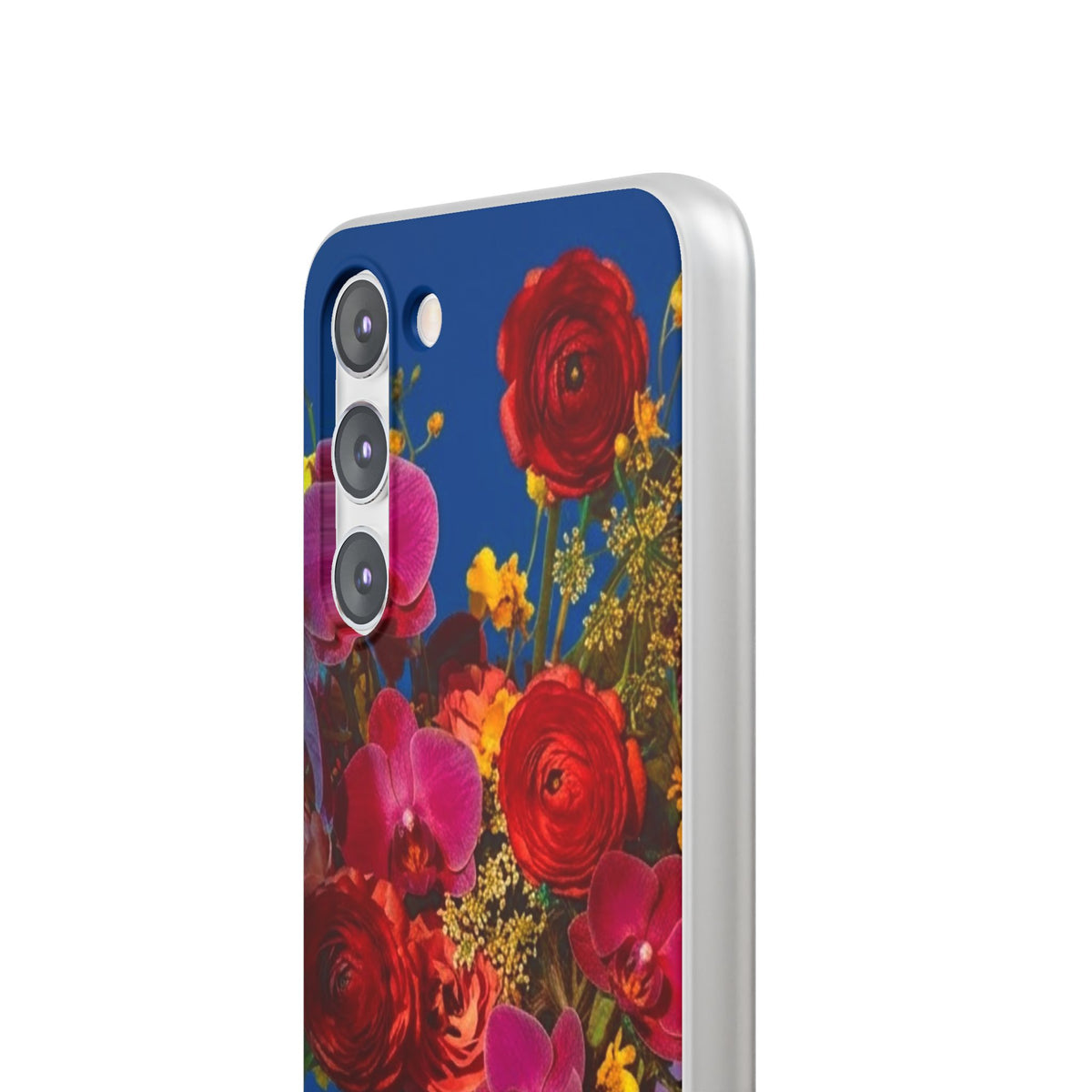 Floral Bouquet Flexi Case — Vibrant Red & Pink Flowers Phone Cover