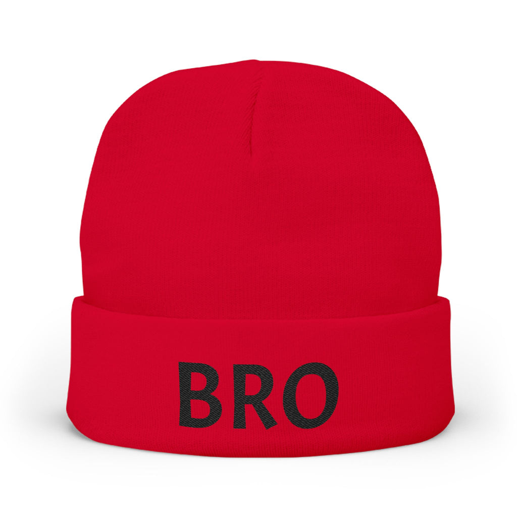 'BRO' Embroidered Knit Beanie – Cozy Winter Cap for Brothers & Friends