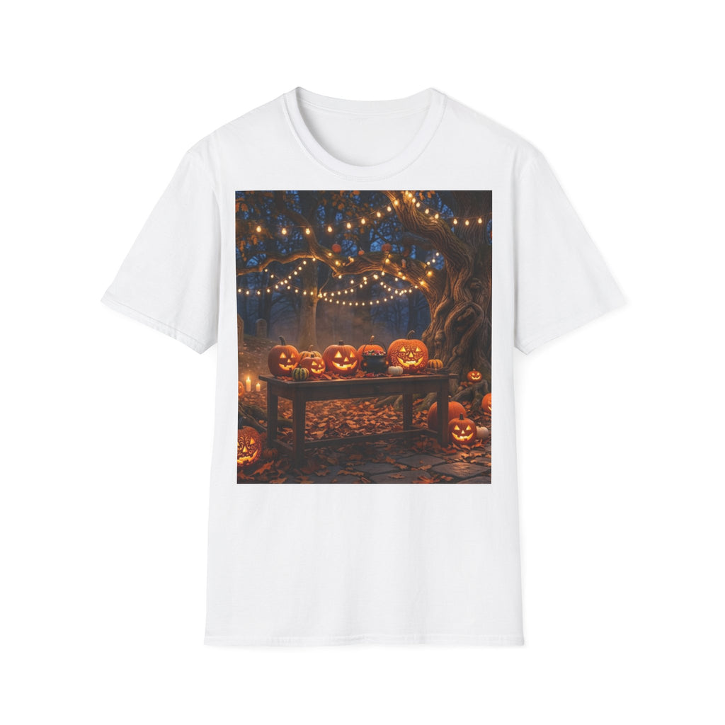 Halloween Pumpkin Patch T-Shirt — String Lights & Jack-O'-Lanterns Tee