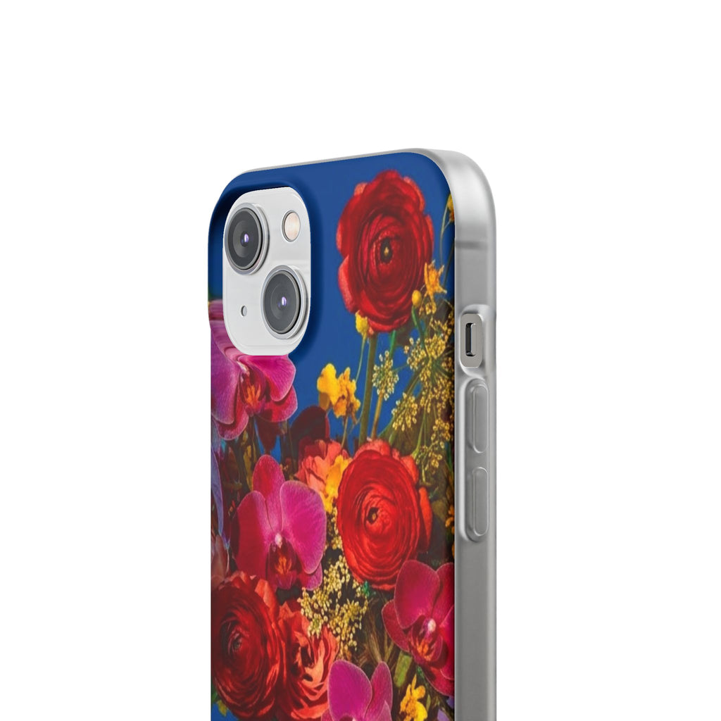 Floral Bouquet Flexi Case — Vibrant Red & Pink Flowers Phone Cover