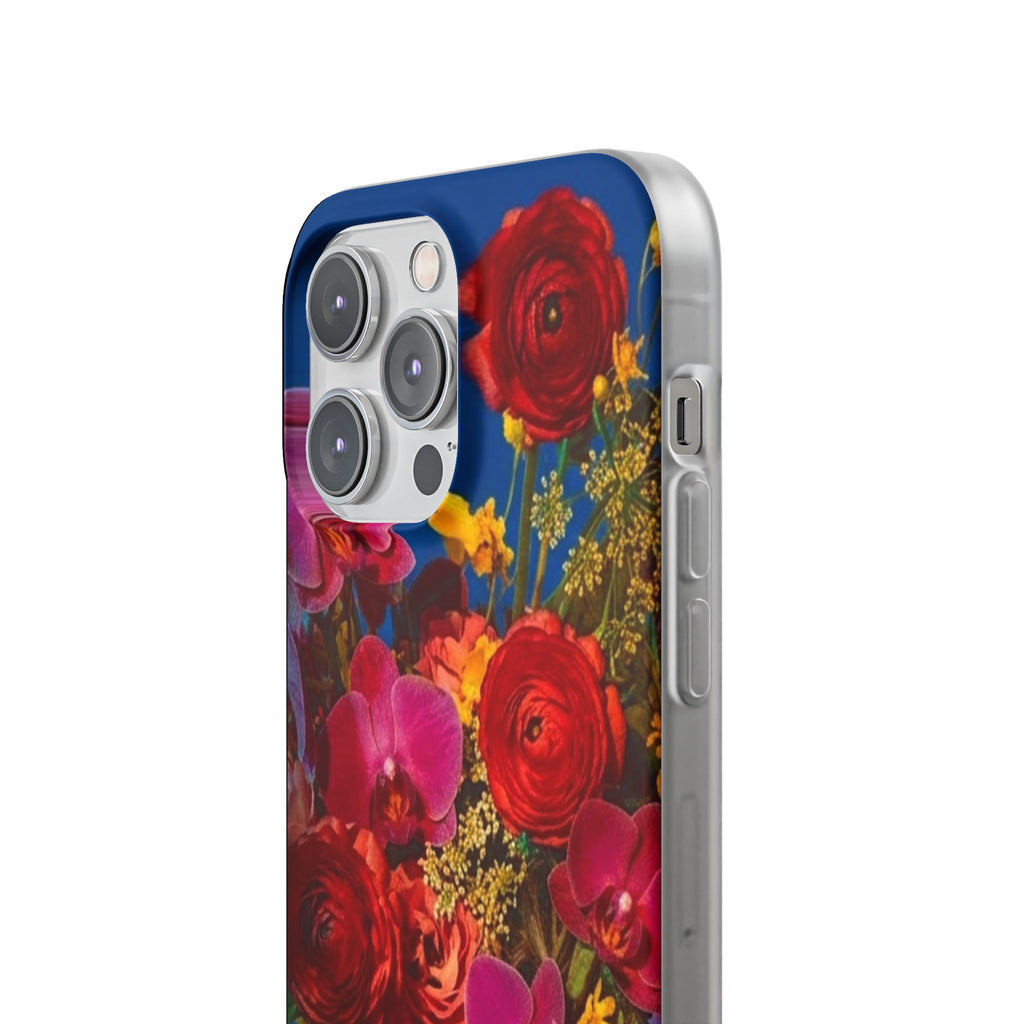 Floral Bouquet Flexi Case — Vibrant Red & Pink Flowers Phone Cover