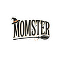 Momster Halloween Sticker — Witch Hat & Broom Mom Sticker