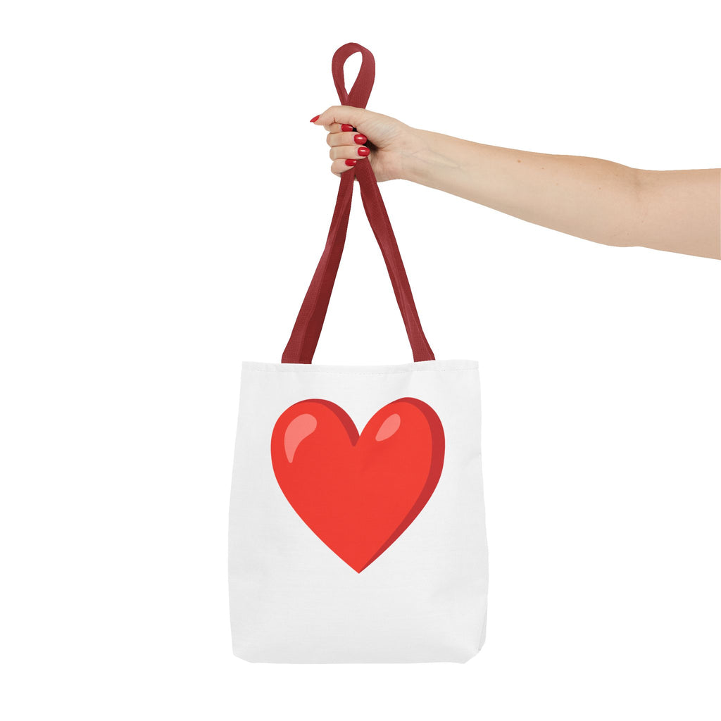 Red Heart Graphic Tote Bag – Cute Valentine’s Day Canvas Shopper