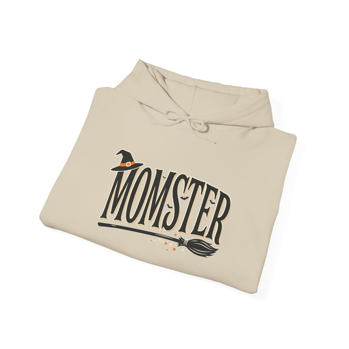 Momster Halloween Hoodie — Witch Hat & Broom Mom Sweatshirt