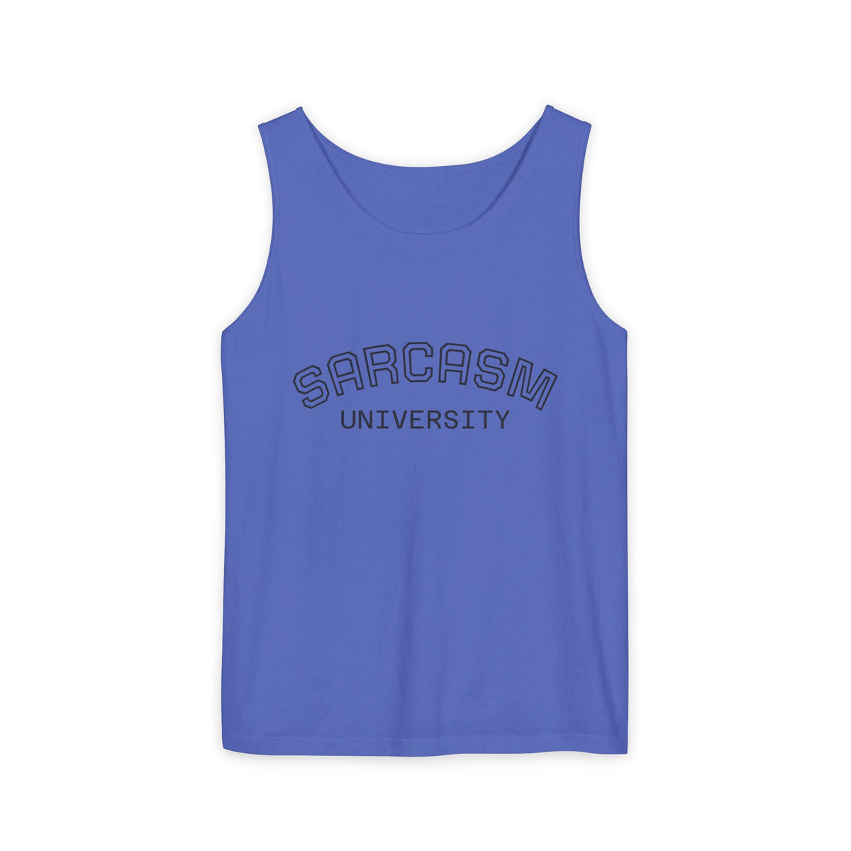 Sarcasm University Tank Top — Funny Collegiate Graphic Tank
