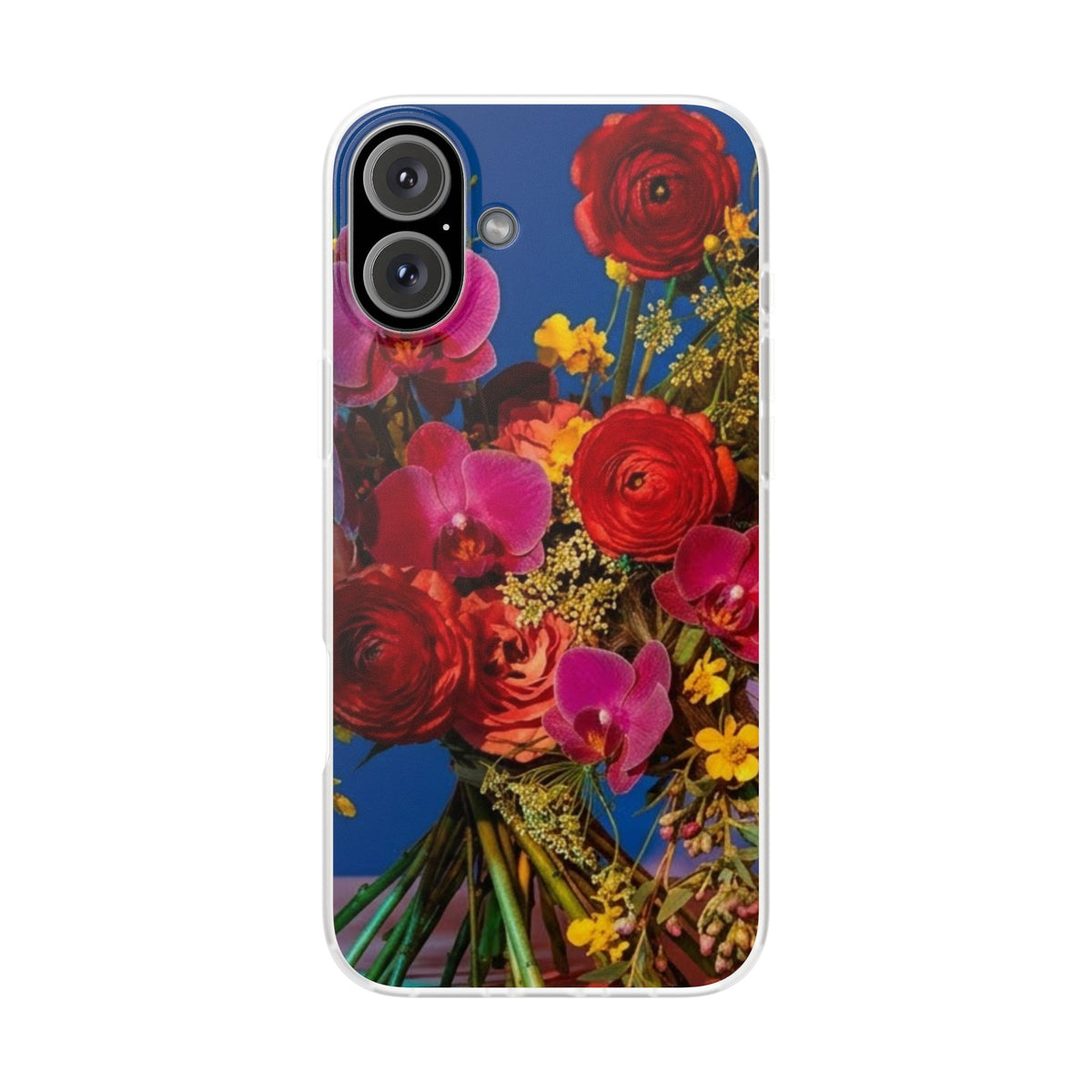 Floral Bouquet Flexi Case — Vibrant Red & Pink Flowers Phone Cover