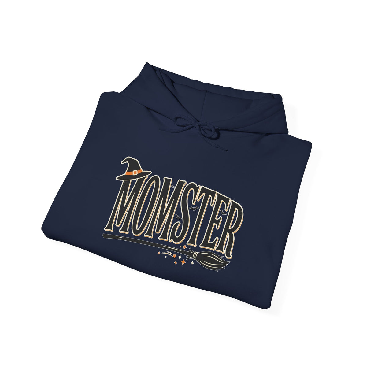 Momster Halloween Hoodie — Witch Hat & Broom Mom Sweatshirt