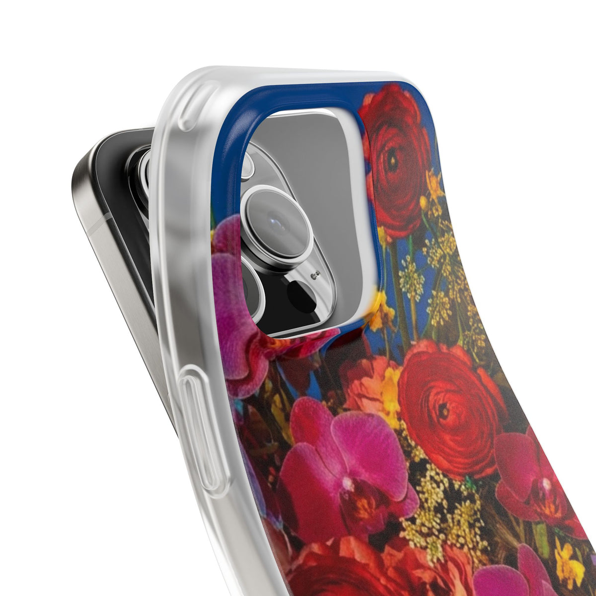 Floral Bouquet Flexi Case — Vibrant Red & Pink Flowers Phone Cover