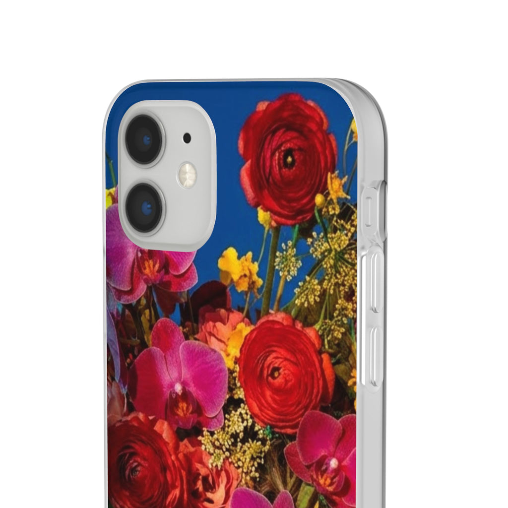 Floral Bouquet Flexi Case — Vibrant Red & Pink Flowers Phone Cover