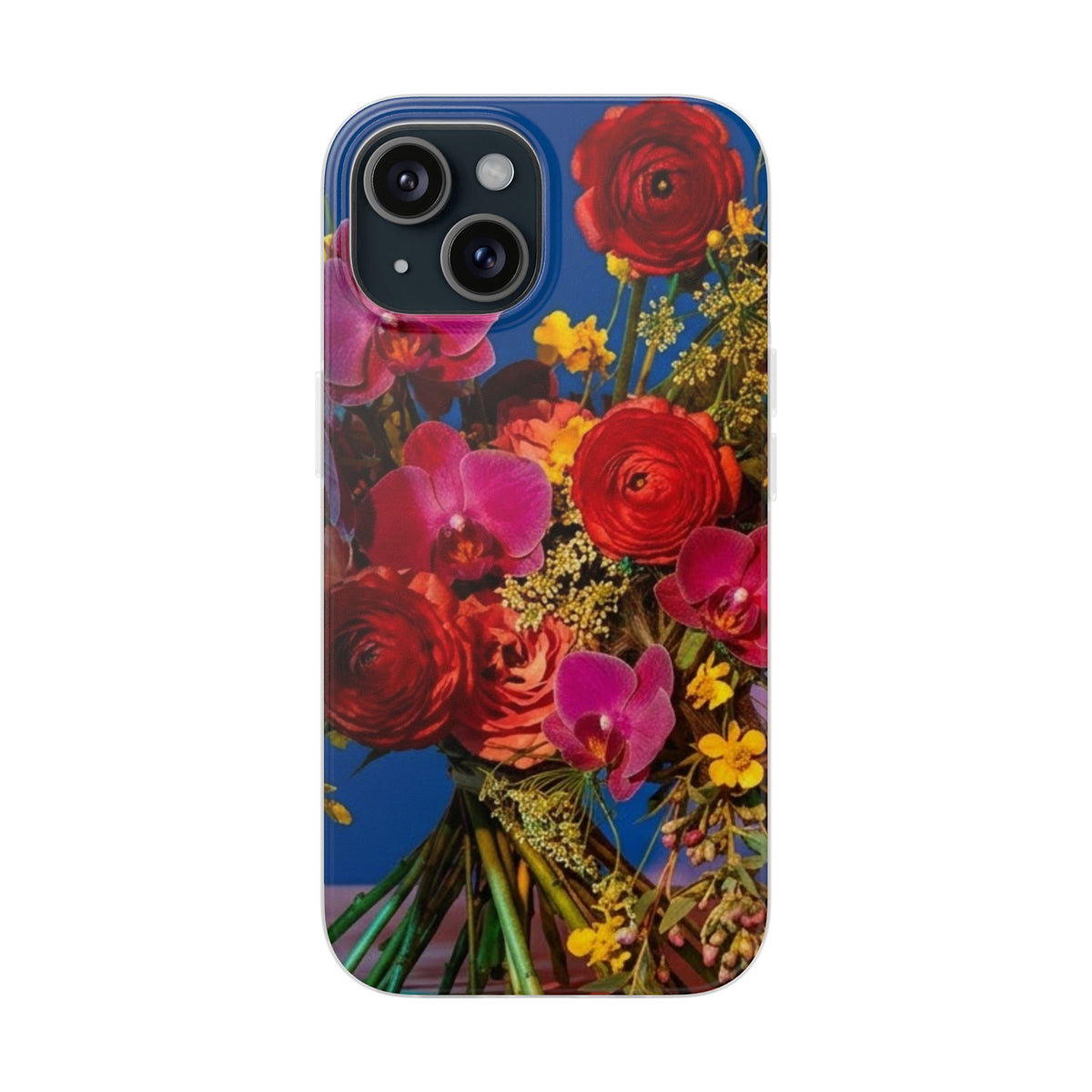 Floral Bouquet Flexi Case — Vibrant Red & Pink Flowers Phone Cover