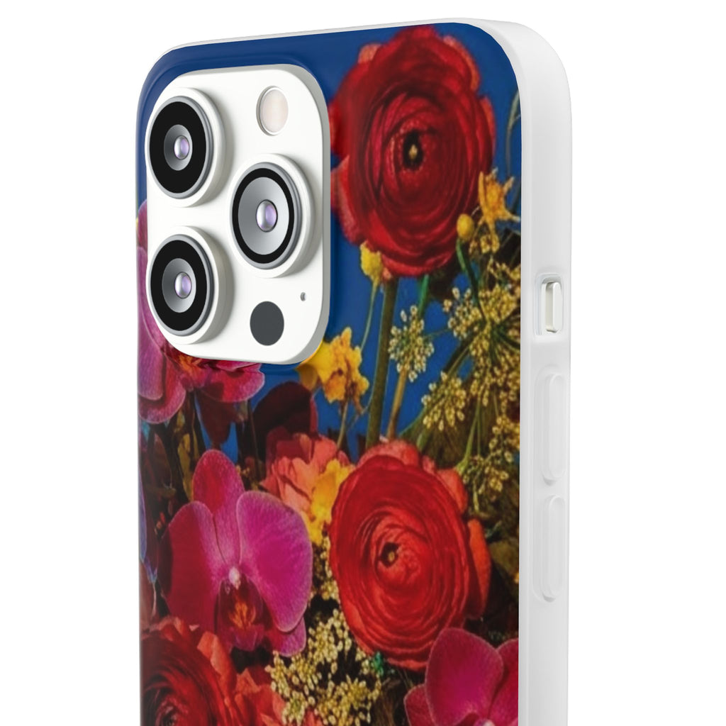 Floral Bouquet Flexi Case — Vibrant Red & Pink Flowers Phone Cover
