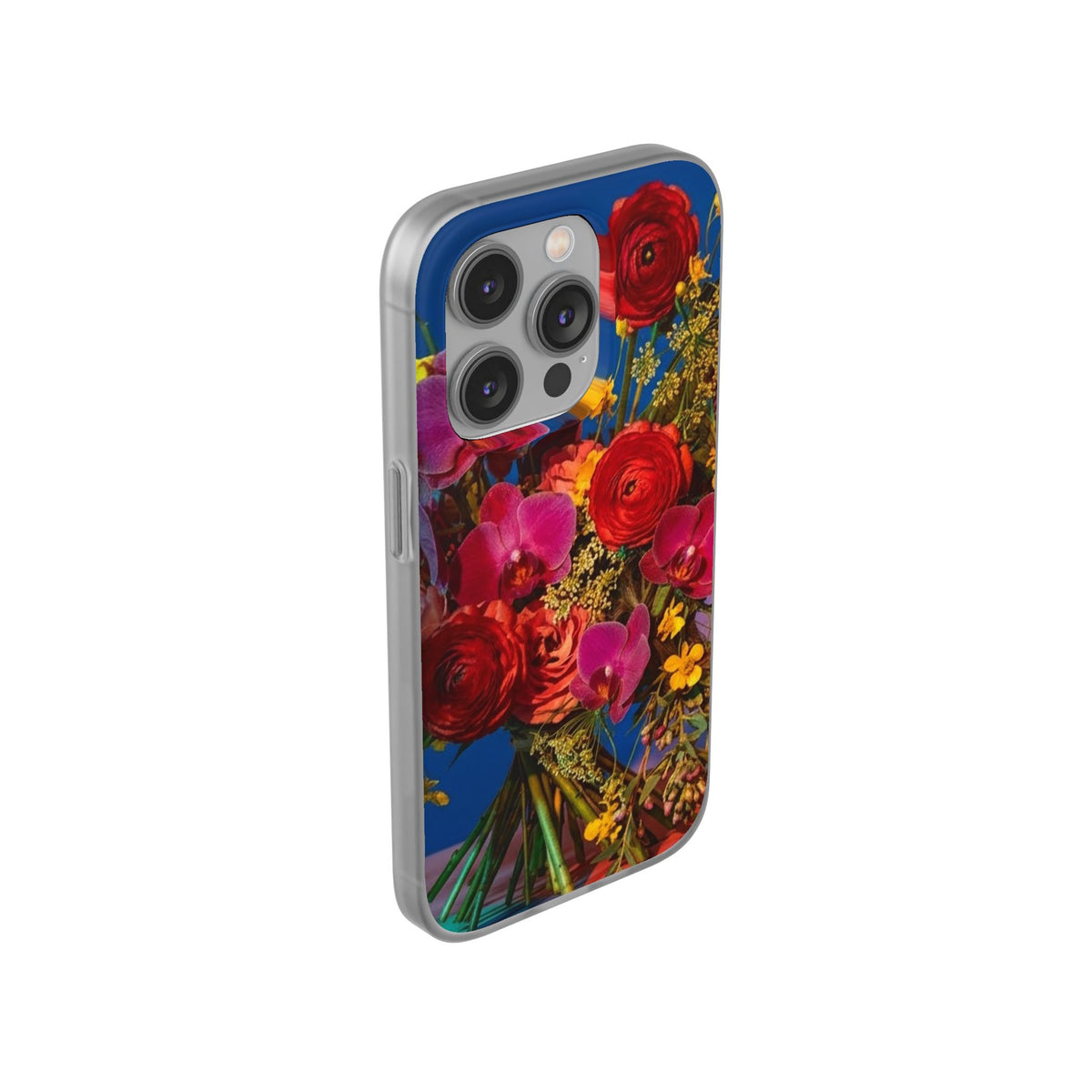 Floral Bouquet Flexi Case — Vibrant Red & Pink Flowers Phone Cover