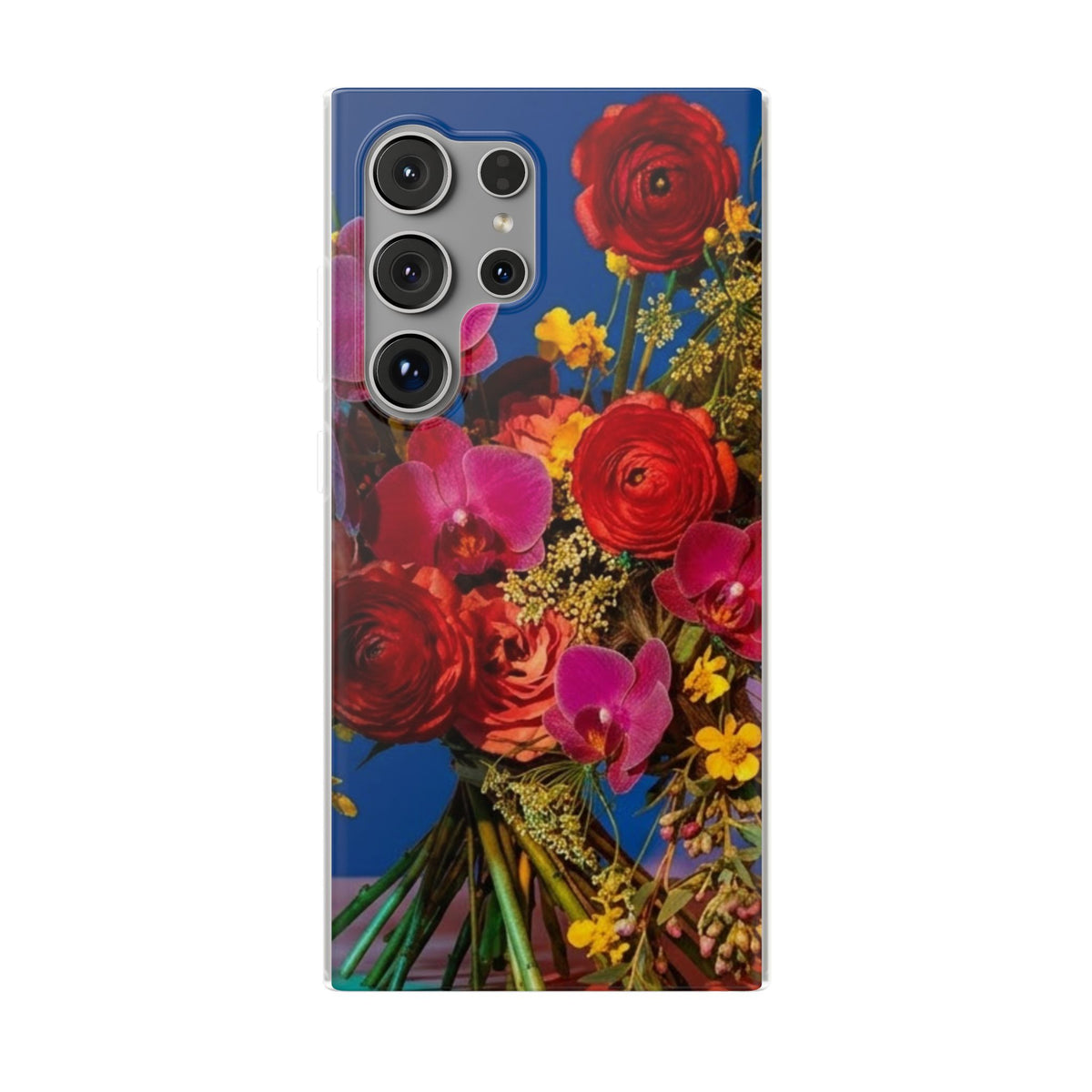 Floral Bouquet Flexi Case — Vibrant Red & Pink Flowers Phone Cover